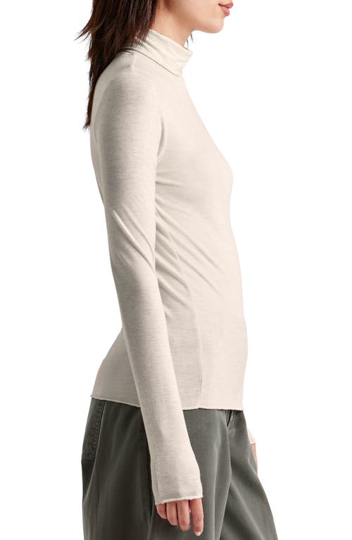 Shop Splendid Jersey Turtleneck In Pale Oak Heather