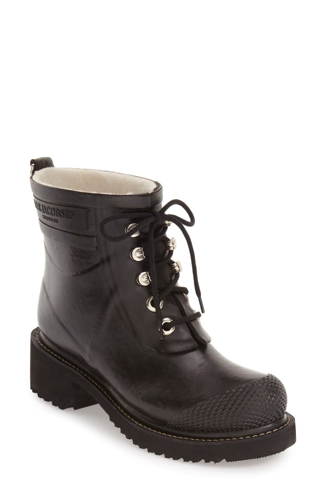 ilse jacobsen lace up rubber boots