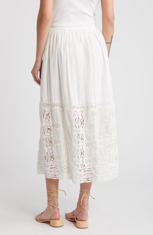 Shop Cleobella Apollonia Lace Trim Midi Skirt In Ivory