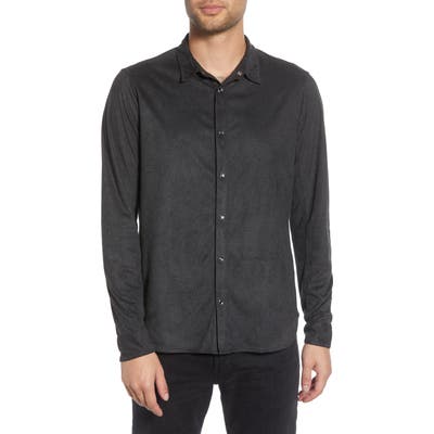 John Varvatos Slim Fit Snap-Front Shirt, Grey