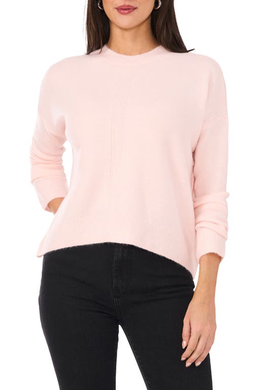 Shop Vince Camuto Cropped Crewneck Sweater In Pink Lotus