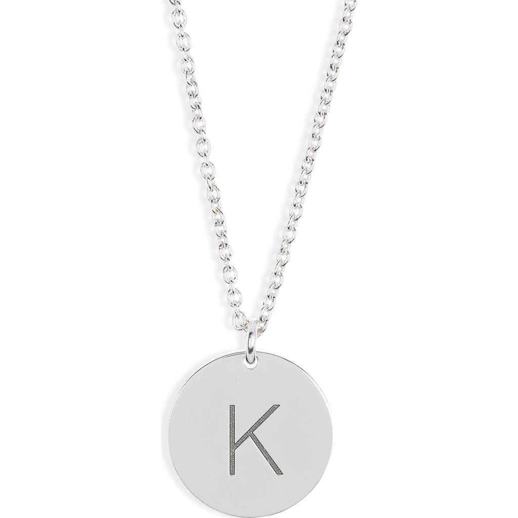 Meshmerise Initial Disc Pendant Necklace In White-k