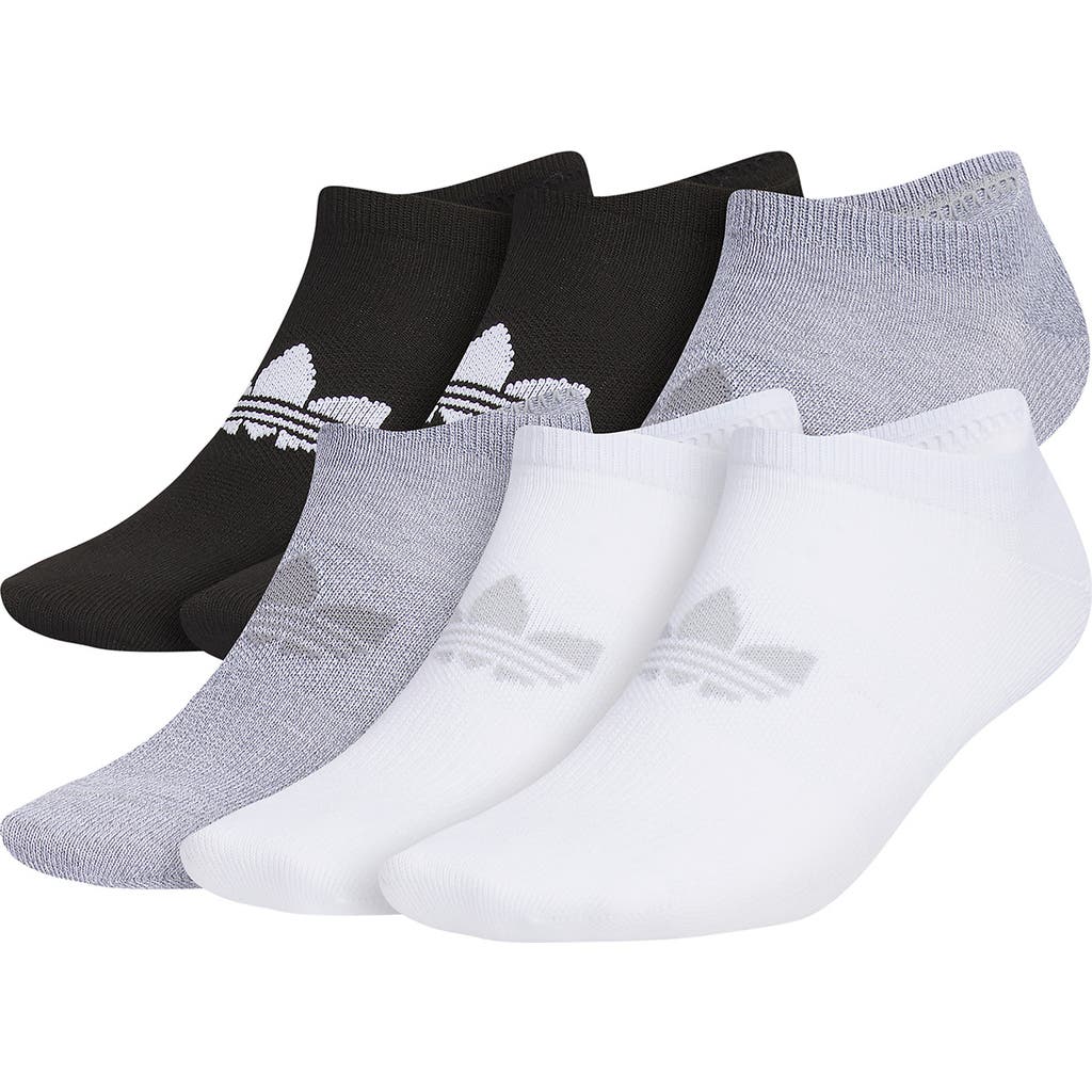 Adidas Originals Adidas Assorted 6-pack Trefoil No-show Socks In Gray