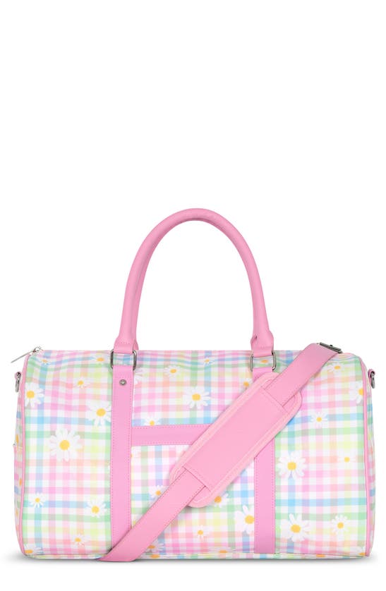 Iscream Kids' Daisy Gingham Duffle Bag In Pink