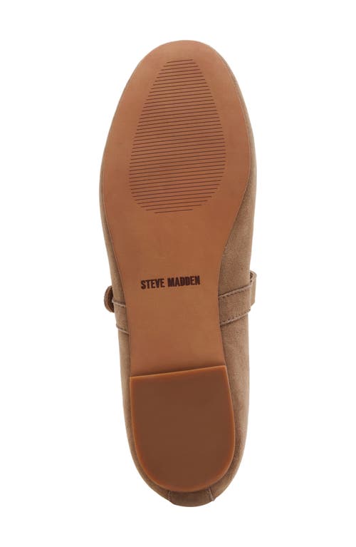 Shop Steve Madden Dreaming Mary Jane Flat In Taupe Suede