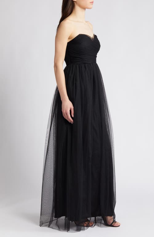 Chelsea28 Strapless Tulle Gown In Black