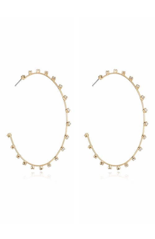 Shop Ettika Large Sparkle Hoop Earrings In Gold/crystal