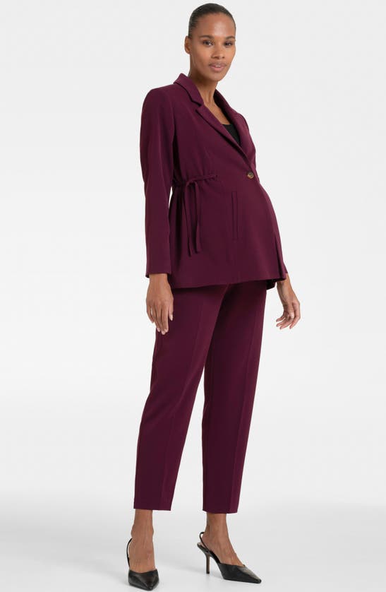 Shop Seraphine Tailored Maternity Blazer In Plum