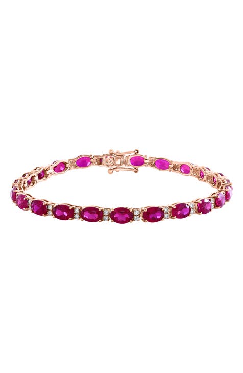 14K Gold Stone & Diamond Bracelet - 0.51ct.