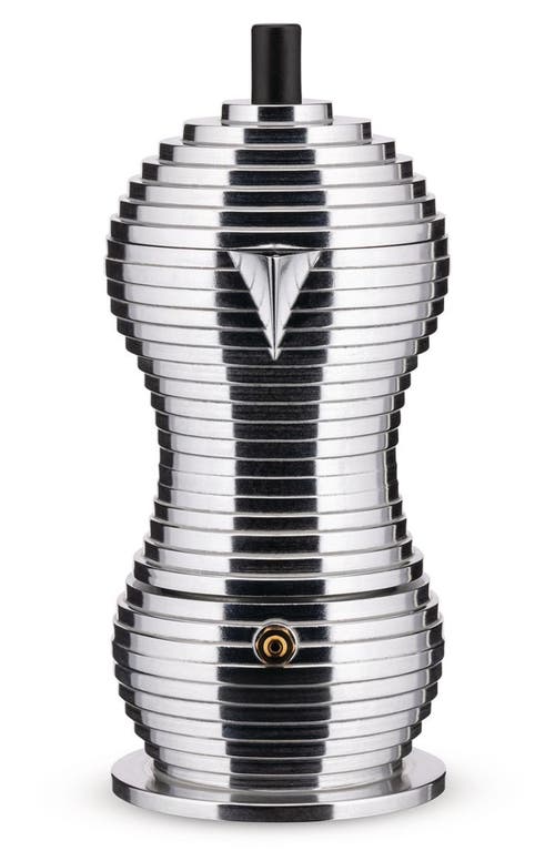 Shop Alessi Pulcina 3-cup Espresso Coffee Maker In Silver Black