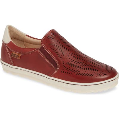Pikolinos Lagos Perforated Slip-On Sneaker, Red