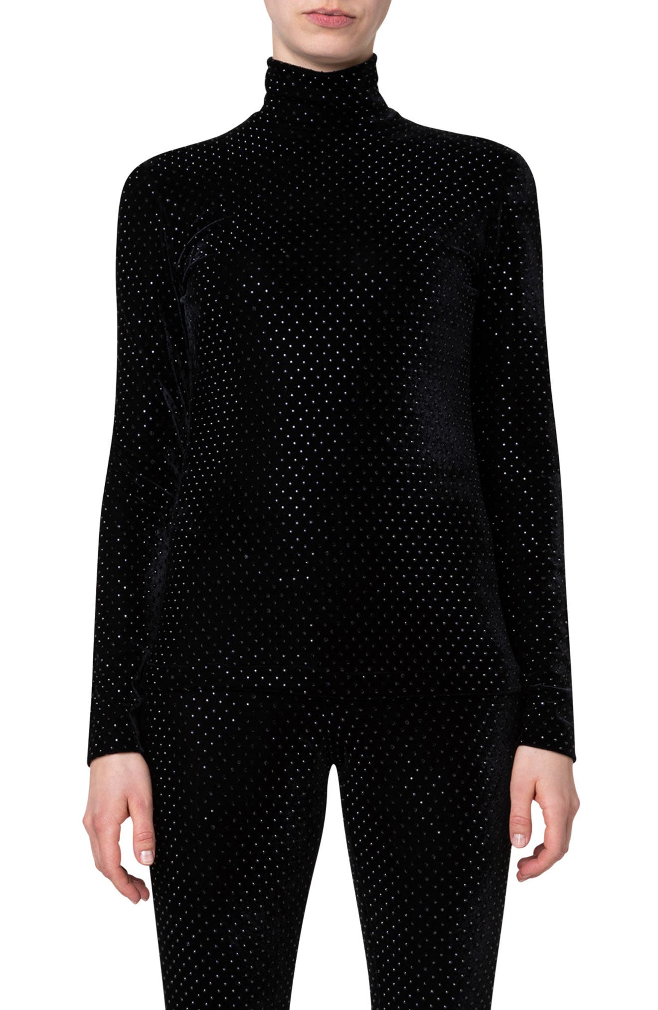 velvet mock turtleneck