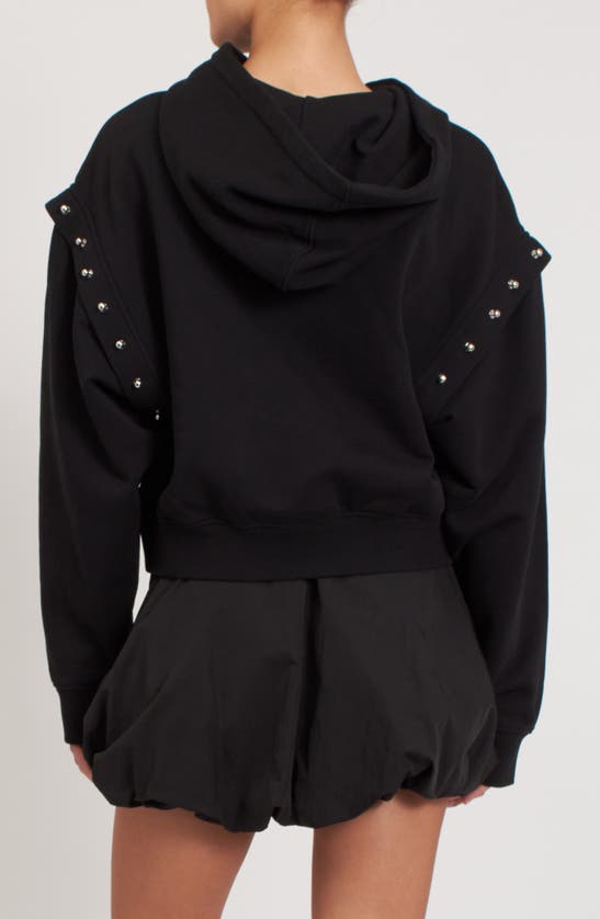 Shop Rebecca Minkoff Jessie Studded Hoodie In True Black