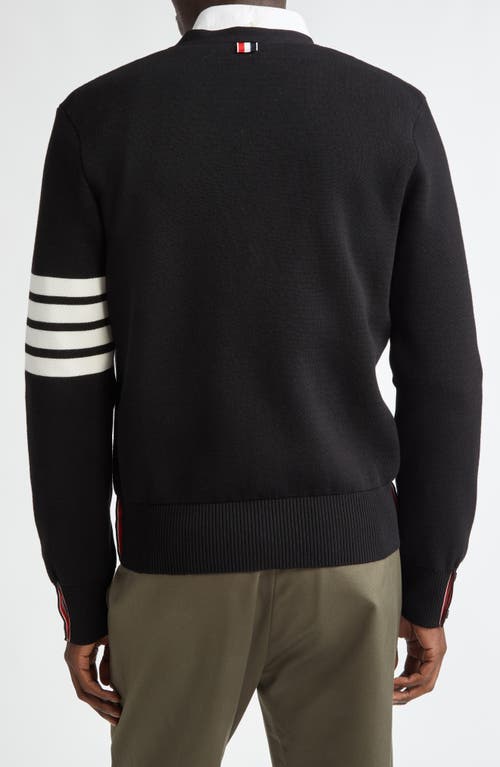 Shop Thom Browne 4-bar Milano Knit Cardigan In Black