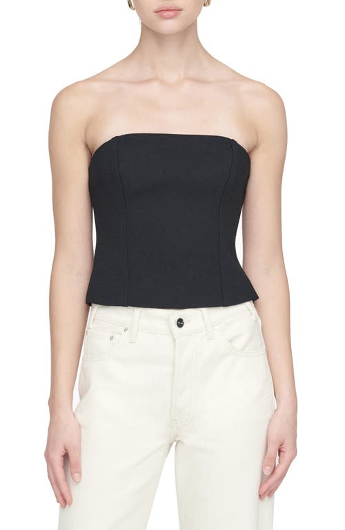 ANINE BING Thea Strapless Top in Black