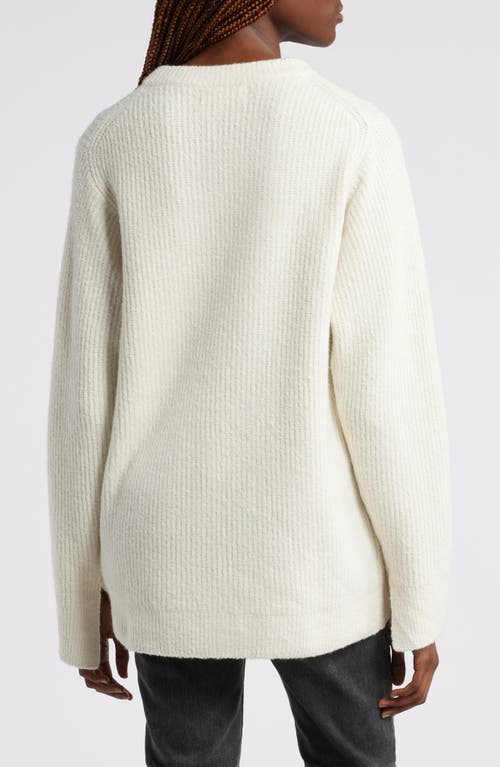 Shop Treasure & Bond Rib Crewneck Sweater In Ivory Dove