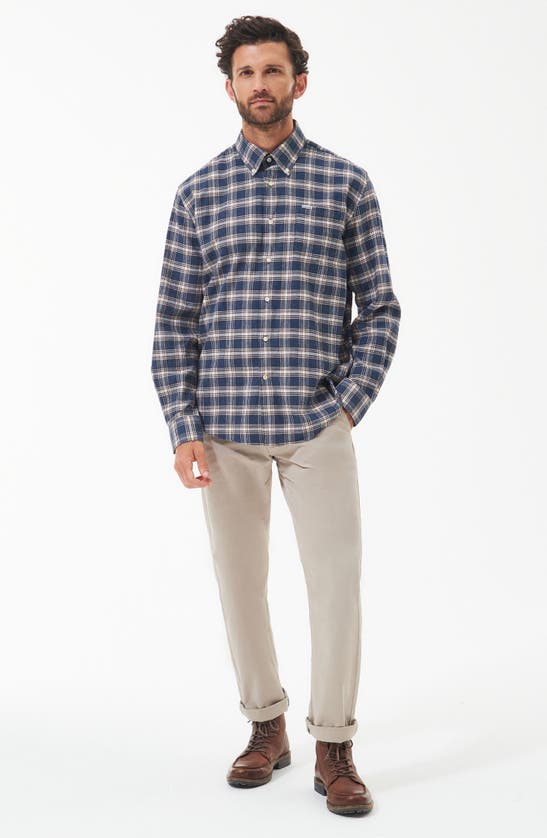 Barbour Men's Bowburn Brushed-finish Shirt In Navy Marl