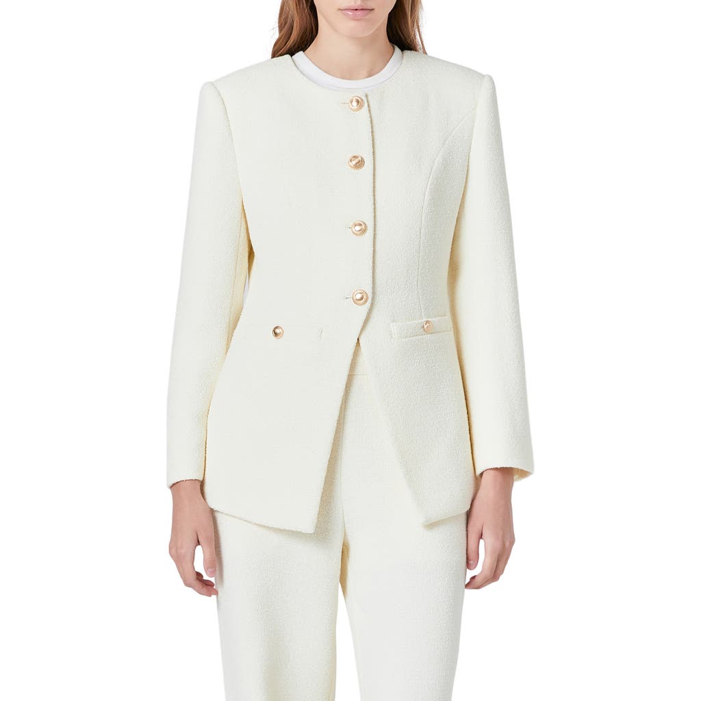 Shop Endless Rose Tweed Jacket In Cream