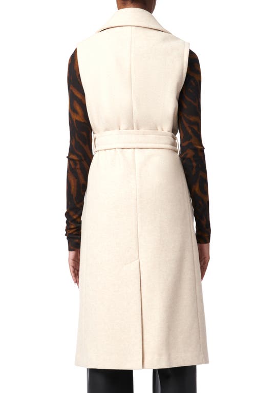 Shop Bernardo Belted Long Vest In Oatmeal