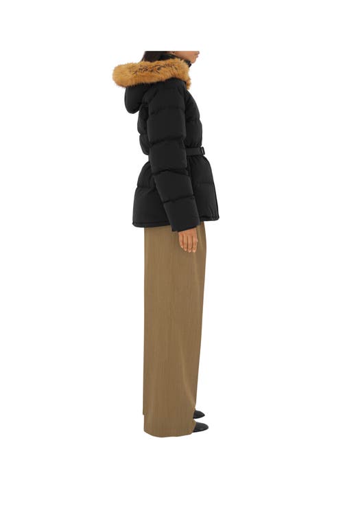 Shop Burberry Nylon Hooded Puffer Jacket In Black