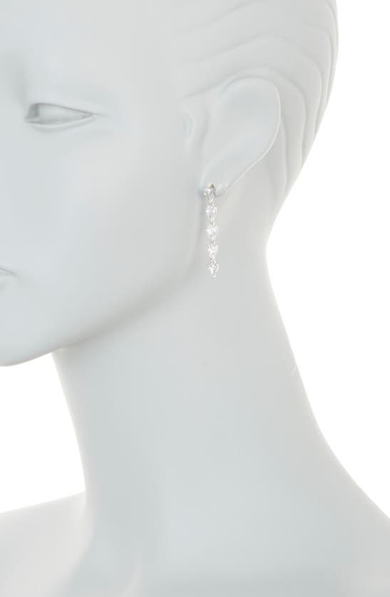 Nadri Serena Cz Linear Drop Earrings In Rhodium