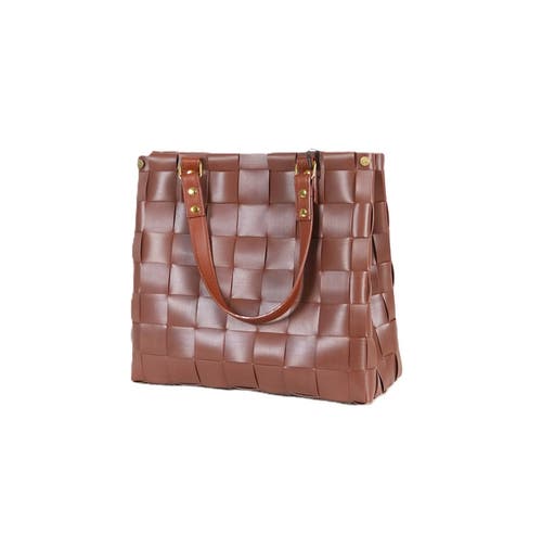 Handed By Charlotte Recycled Plastic Handbag In Autumn Brown