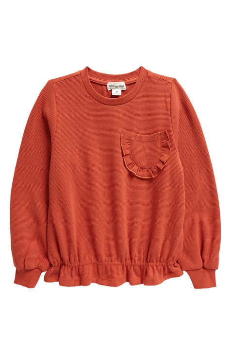 Kids' Ruffle Organic Cotton Sweatshirt (Toddler & Little Kid)