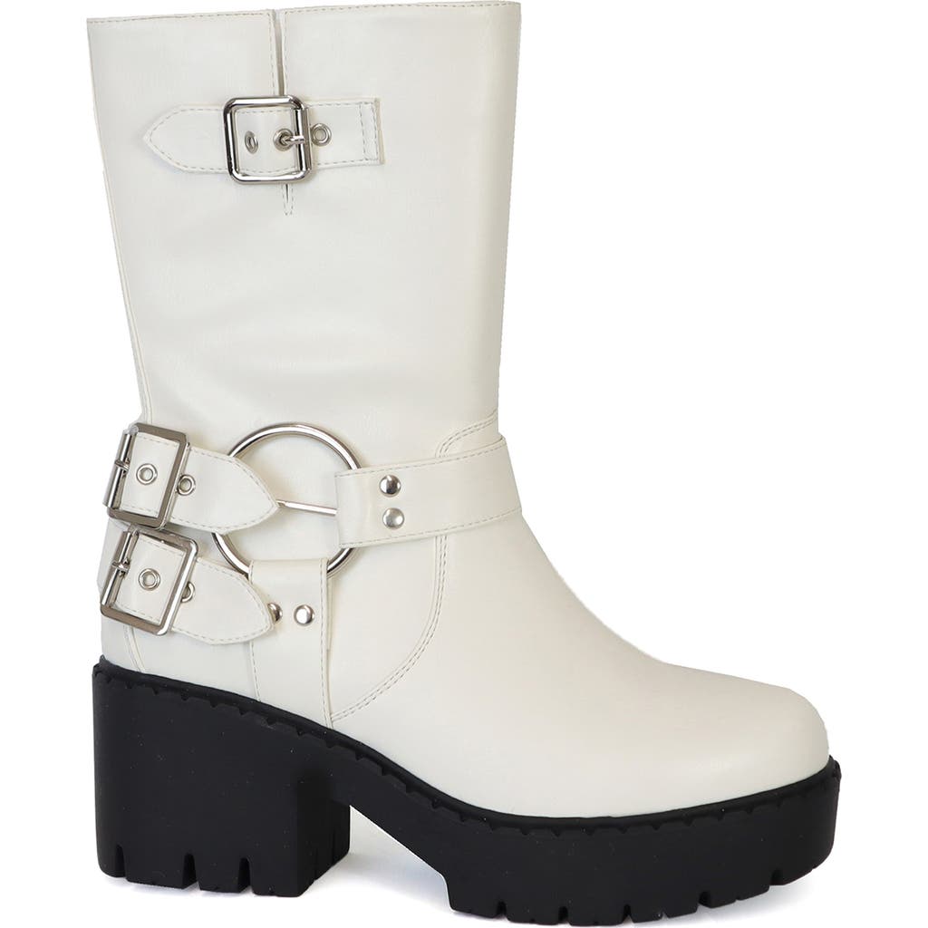 Yoki Blakely Buckle Boot In White
