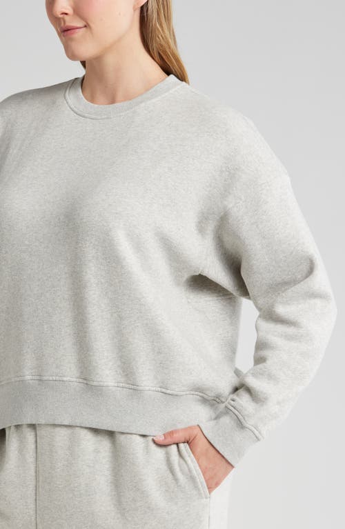 Shop Zella Cloud Fleece Sweatshirt In Grey Light Heather