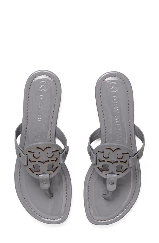 Tory Burch Mini Miller Jelly Flat Thong Sandals In River Rock/silver |  ModeSens