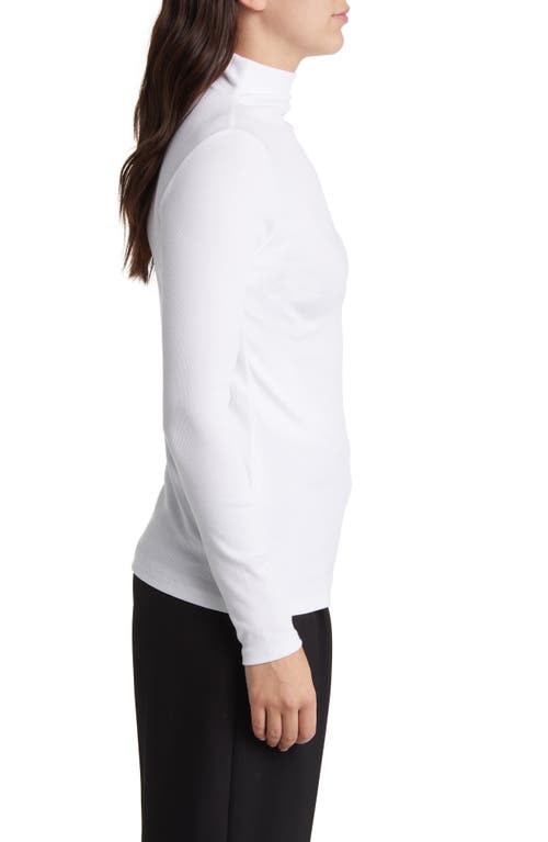 Shop Nordstrom Ribbed Pima Cotton Turtleneck In White