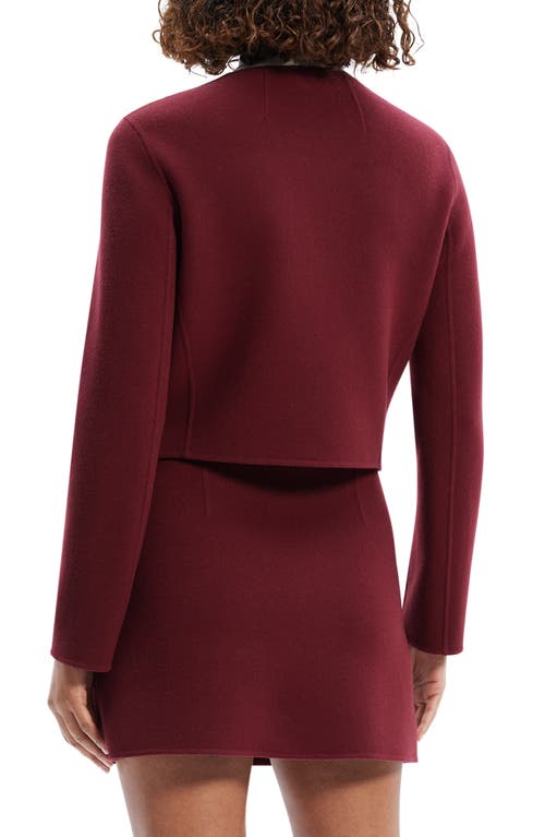 Theory Wool And Cashmere Cropped Cardigan Jacket In Cordovan