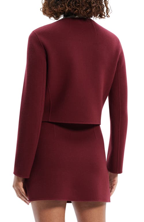 Shop Theory Wool & Cashmere Crop Jacket In Cordovan