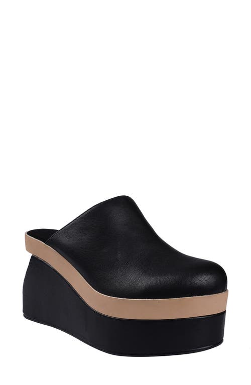 ZIGI ARTISAN Solen Platform Wedge Clog in Black Leather 