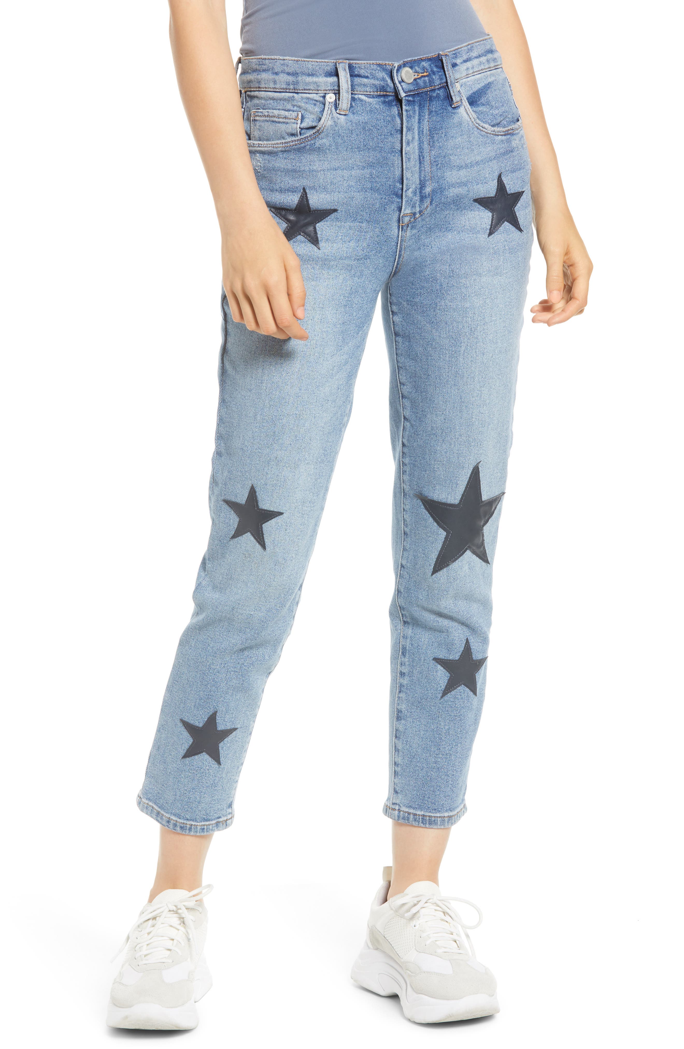 BLANKNYC Star Patch Crop Skinny Jeans 