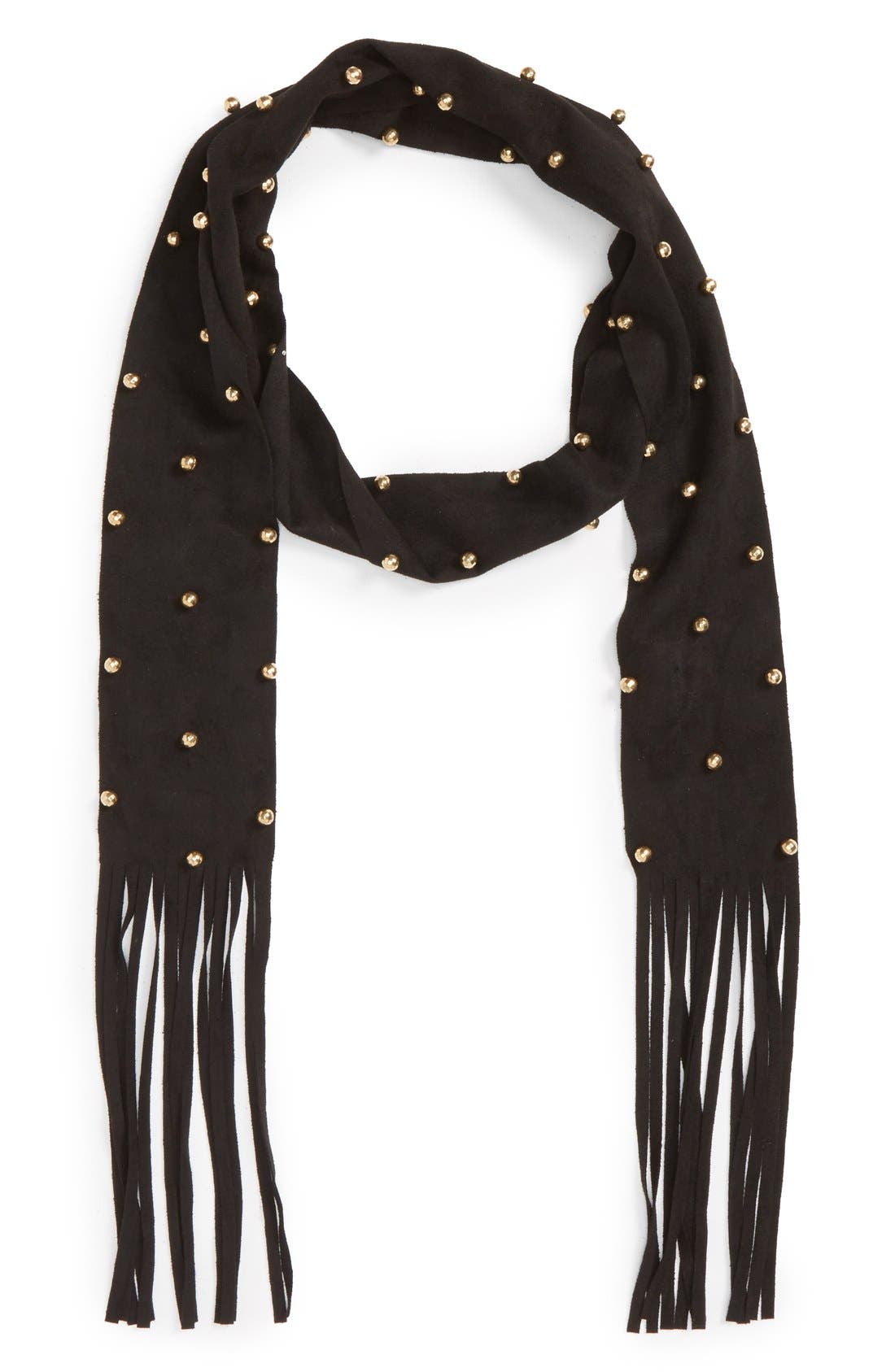 Steve Madden Beaded Fringe Skinny Scarf Nordstrom