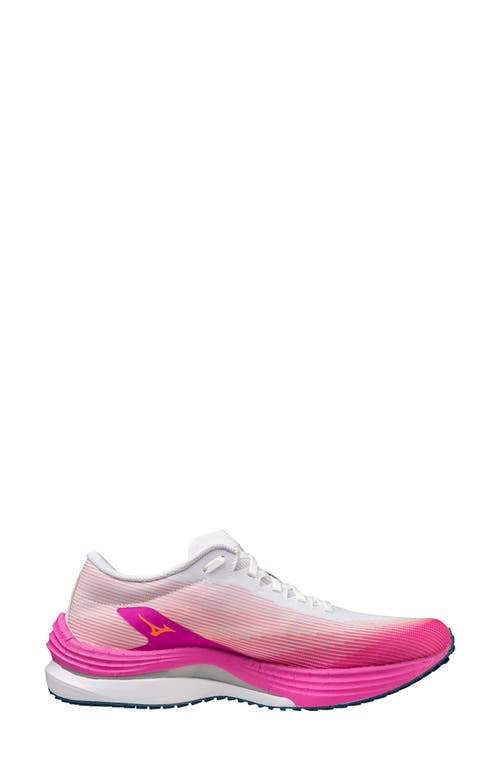 Mizuno Wave Rebellion Flash Running Shoe In White-silver