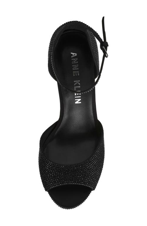 Shop Anne Klein Vista Ankle Strap Platform Sandal In Black Crystal