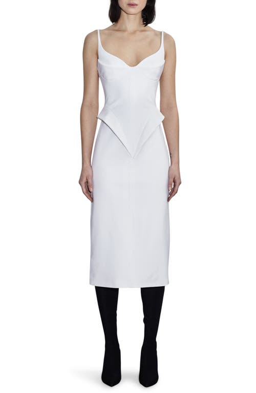 Et Ochs Gia Peplum Midi Dress in Optic White