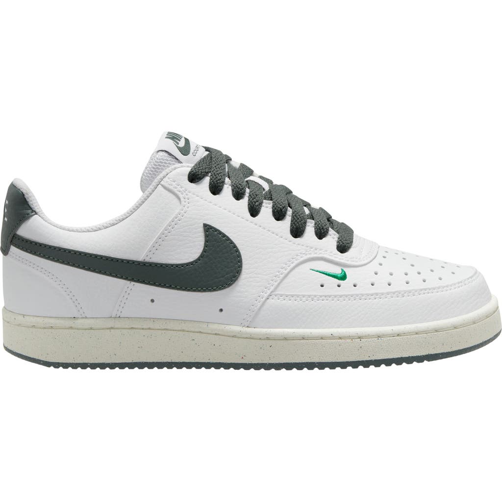 Shop Nike Court Vision Low Sneaker In White/vintage Green