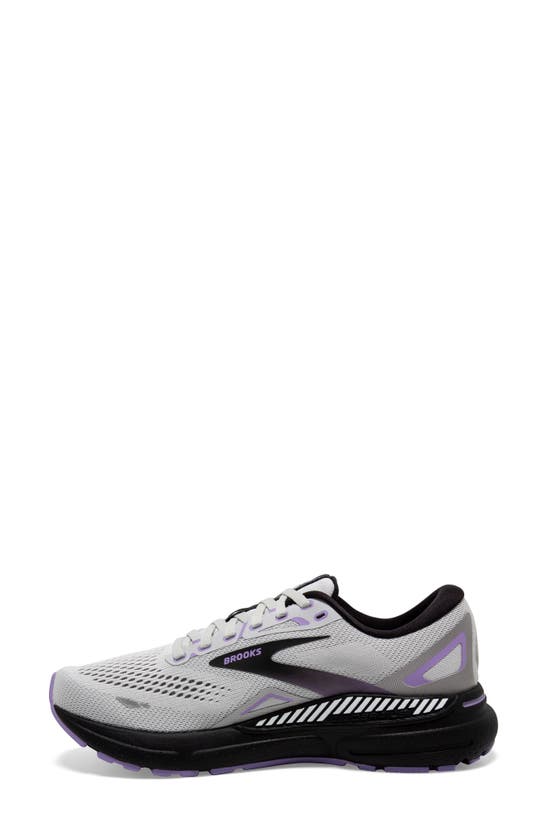 Shop Brooks Adrenaline Gts 23 Sneaker In Grey/ Black/ Purple