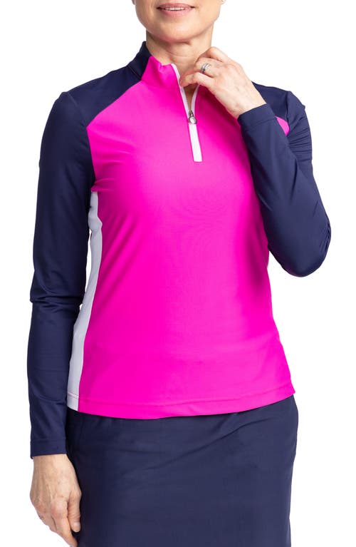 Cap to Tap Long Sleeve Polo Golf Top in Open Air Pink