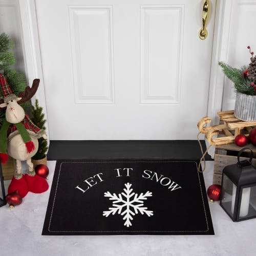 Northlight Let It Snow Christmas Doormat 29" X 17" In Black