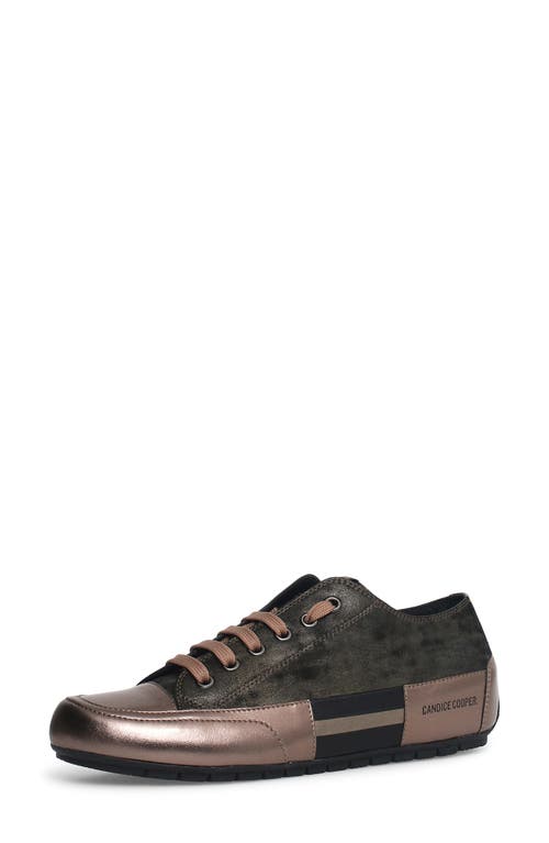 Candice Cooper Rock Patch Metallic Sneaker in Bronze Gold 