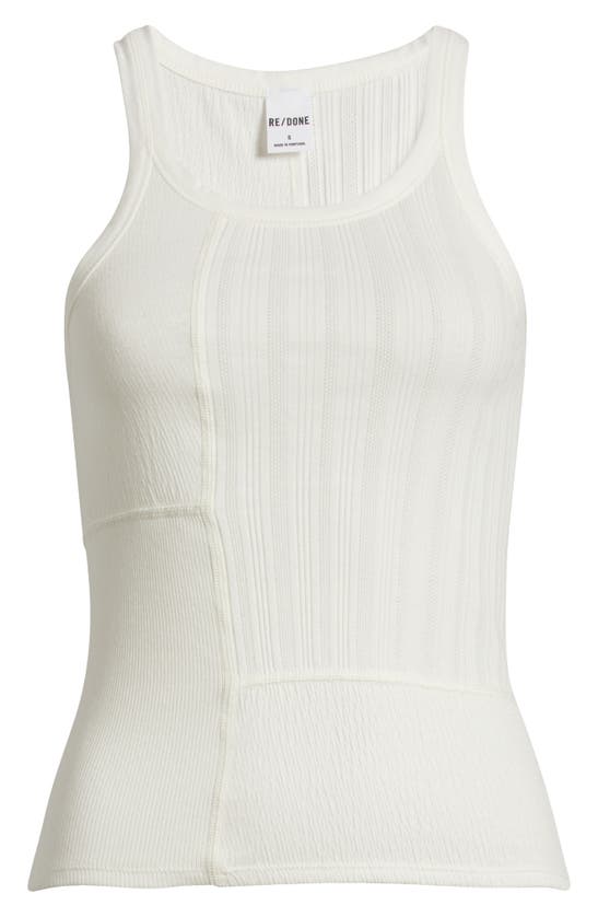 Shop Re/done Rib Mixed Media Cotton Tank In White