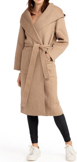 Belle and Bloom Arcadia Oversize Belted Hooded Wool Blend Coat