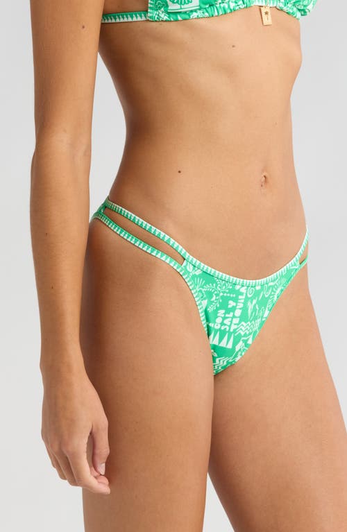 Shop Kulani Kinis Strappy Cheeky Bikini Bottoms In Sol Dia