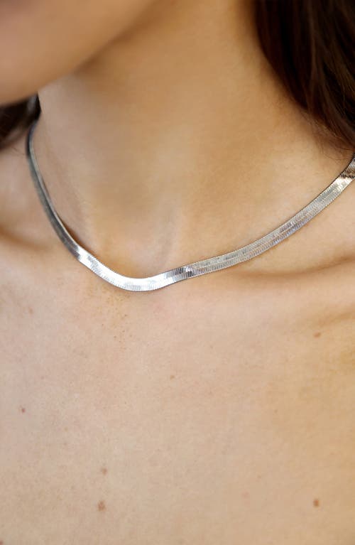 Shop Ettika Brooklyn Snake Chain Necklace In Rhodium