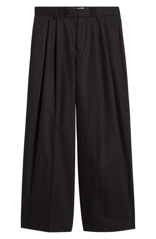 Shop Topman Cotton Wide Leg Trousers In Black