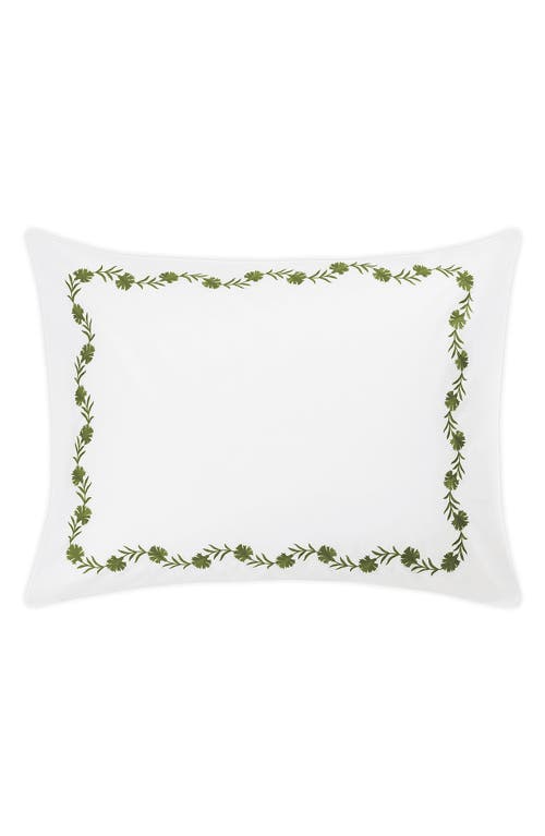 Matouk Daphne Floral Embroidered Sham in Grass at Nordstrom